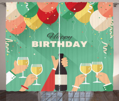 Happy Birthday Greeting Curtain