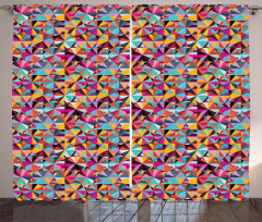 Grunge Complex Triangles Curtain