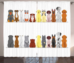 Simplistic Dog Animal Curtain