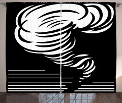 Monochrome Twister Design Curtain