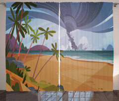 Hurricane in Ocean Beach Curtain