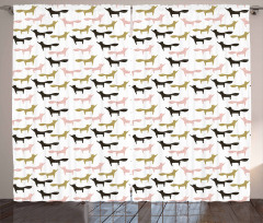 Foxes Pattern with Dots Curtain