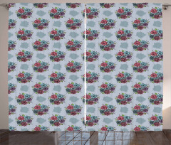 Abstract Bouquet of Flowers Curtain