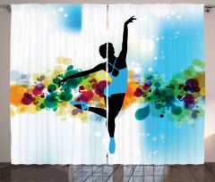 Dancer on Abstract Backdrop Curtain