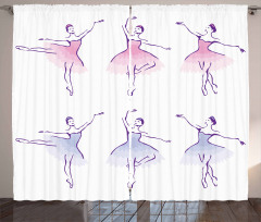 Dancer Women Watercolors Curtain