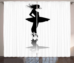 Dancer in a Tutu on Stage Curtain