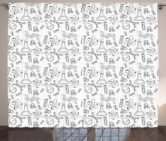 Science Laboratory Elements Curtain
