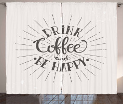 Coffee Words Grunge Effect Curtain