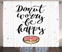 Donut Worry Words Stains Curtain