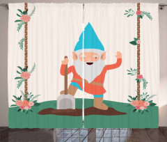 Funny Character in the Garden Curtain