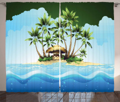 Tropic Lands Coconut Palms Curtain