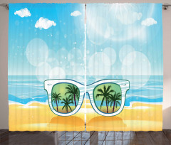 Sunglasses Reflection Tree Curtain