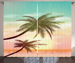 Tropical Horizon Scene Curtain
