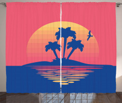 Tropical Land Horizon Curtain