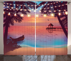 Mystic Evening Beach Curtain