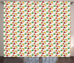 Pepper and Tomatoes Peas Curtain