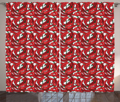 Pattern of Chili Peppers Curtain