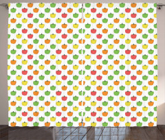 Doodle Style Bell Peppers Curtain