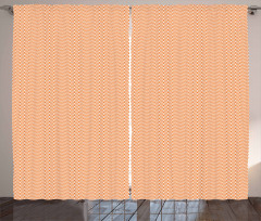 Orange Wavy Stripe Abstract Curtain