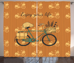 Bicycle with Flower Crates Curtain