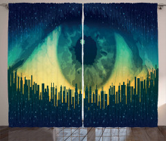 Surveillance Theme Motif Curtain