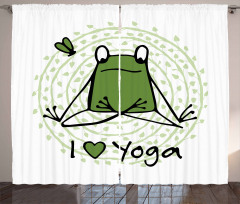 I Love Yoga Words Curtain
