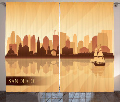 Sailing Ship Design Curtain