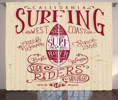 California Surf Vintage Curtain