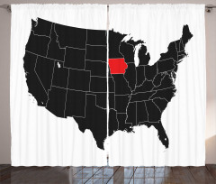 North America Map Design Curtain