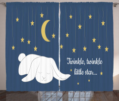 Sleeping Rabbit and Stars Curtain