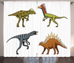 Reptile Fossils Animals Curtain