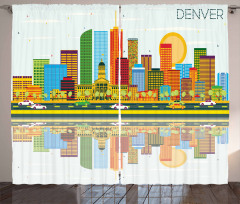 Denver Skyline Old Town Curtain