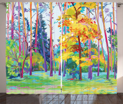 Spring Forest Painting Curtain