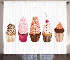 Cakes with Frosting Topping Curtain