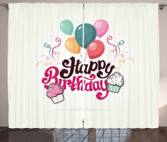 Happy Birthday Party Theme Curtain