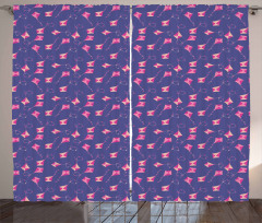 Pink Tone Kite Pattern Summer Curtain