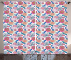 Colorful Mexican Flowers Curtain