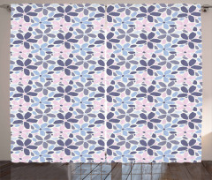 Polygonal Pastel Tone Petals Curtain