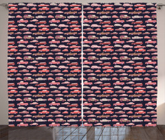 Automobiles in Pinkish Tones Curtain