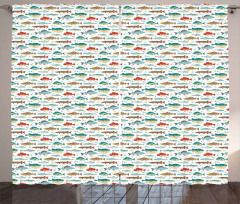 Colorful Ocean Animal Pattern Curtain