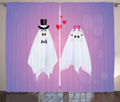 Funny Bride and Groom Couple Curtain