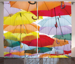 Hanged Vivid Umbrellas Curtain