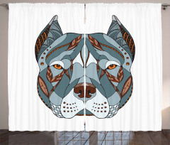 Zentangle Art Terrier Head Curtain