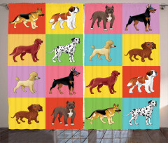 Different Breeds Animal Lover Curtain