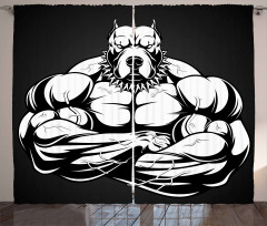 Biceps Bodybuilder Animal Curtain