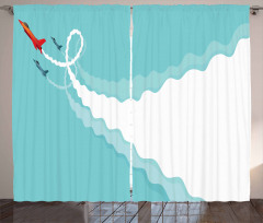 Acrobatic Flying Jets Doodle Curtain