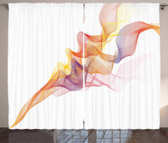 Colorful Abstract Lines Waves Curtain