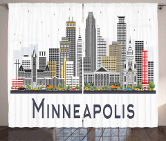 Doodle Minneapolis View Curtain
