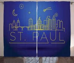 Line Art Style St Paul Curtain