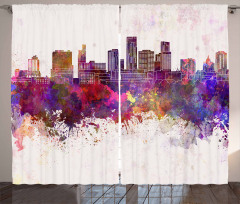 Grunge Splashes Cityview Curtain